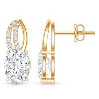 6X8 MM Oval Lab Grown Diamond Designer Studs For Women