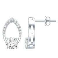Certified 5 MM Lab Grown Diamond Leaf Stud Earrings