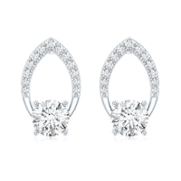 Certified 5 MM Lab Grown Diamond Leaf Stud Earrings