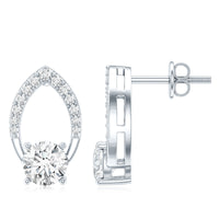 Certified 5 MM Lab Grown Diamond Leaf Stud Earrings