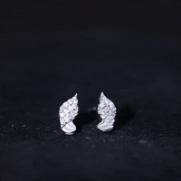 Certified Lab Grown Diamond Leaf Stud Earrings With Screw Back