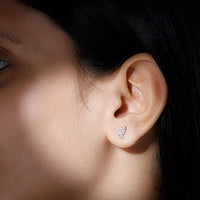 Certified Lab Grown Diamond Leaf Stud Earrings With Screw Back