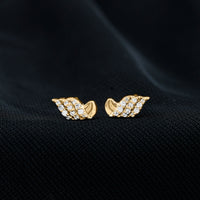 Certified Lab Grown Diamond Leaf Stud Earrings With Screw Back
