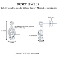 Certified Lab Grown Diamond Teardrop Stud Earrings