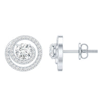 Lab Grown Diamond Swirl Stud Earrings With Screw Back