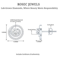 Lab Grown Diamond Swirl Stud Earrings With Screw Back