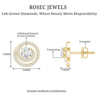 Lab Grown Diamond Swirl Stud Earrings With Screw Back