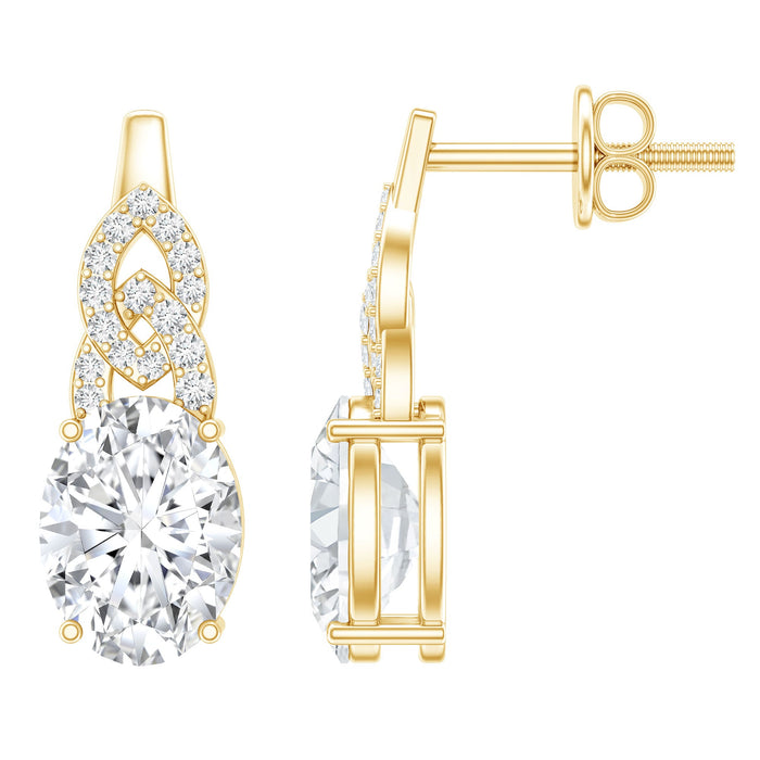Oval lab-grown diamond stud earrings featuring 6x8 mm stones, designed by Rosec Jewels, with a sleek and elegant style.