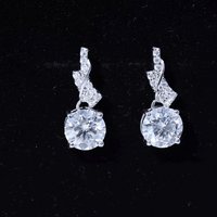 Certified Lab 8 mm Round Diamond Designer Drop Earrings