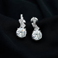 Certified Lab 8 mm Round Diamond Designer Drop Earrings