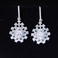 Certified Pear Shape Lab Grown Diamond Bridal Drop Earrings