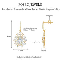 Certified Pear Shape Lab Grown Diamond Bridal Drop Earrings