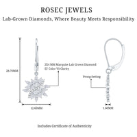 Lab Grown Diamond Flower Hoop Earrings
