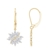 Lab Grown Diamond Flower Hoop Earrings