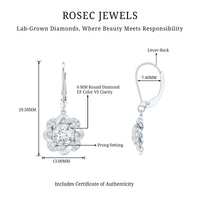Lab Grown Diamond Flower Hoop Earrings For Her