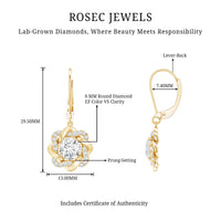 Lab Grown Diamond Flower Hoop Earrings For Her