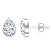 Certified Lab 5X7 MM Pear Diamond Designer Stud Earrings