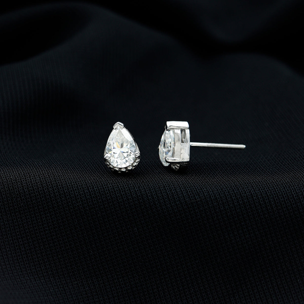 Certified Lab 5X7 MM Pear Diamond Designer Stud Earrings