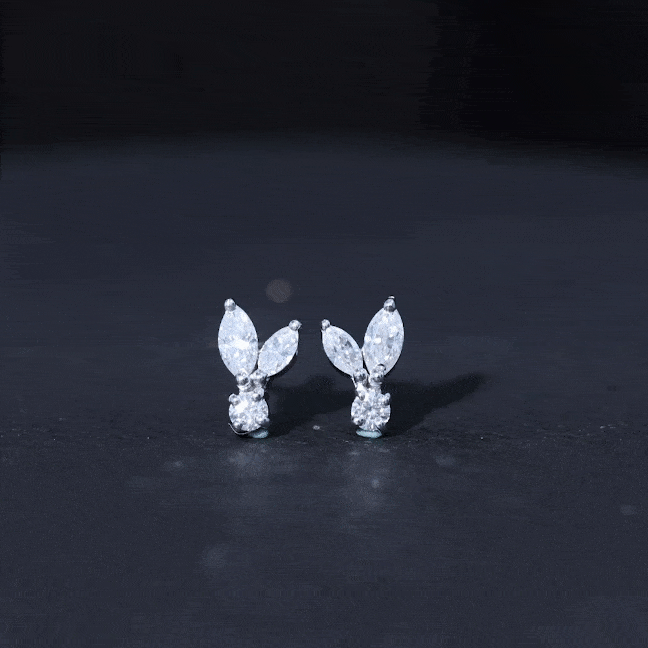 Yellow lab grown diamond earrings with screw back from Rosec Jewels, showcasing sparkling gemstone and secure fastening.
