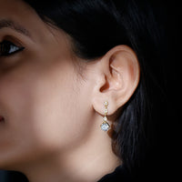 Certified Lab 7 MM Round Diamond Dangle Chain Earrings