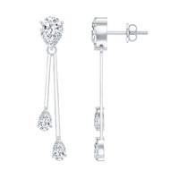 Certified Lab Grown Diamond Teardrop Dangle Earrings