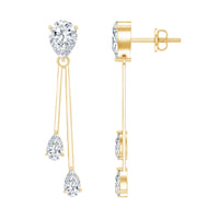 Certified Lab Grown Diamond Teardrop Dangle Earrings