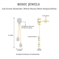 Certified Lab Grown Diamond Teardrop Dangle Earrings