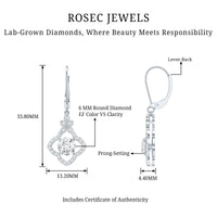 Certified Lab 6MM Round Diamond Flower Drop Earrings