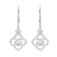 Certified Lab 6MM Round Diamond Flower Drop Earrings