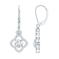 Certified Lab 6MM Round Diamond Flower Drop Earrings