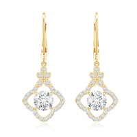 Certified Lab 6MM Round Diamond Flower Drop Earrings