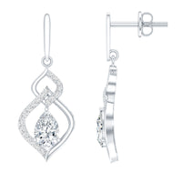 Certified Lab 4X6 MM Pear Shaped Diamond Drop Bridal Earrings