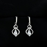 Certified Lab 4X6 MM Pear Shaped Diamond Drop Bridal Earrings