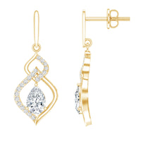 Certified Lab 4X6 MM Pear Shaped Diamond Drop Bridal Earrings