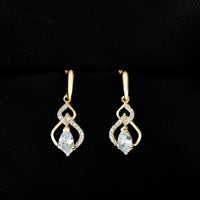 Certified Lab 4X6 MM Pear Shaped Diamond Drop Bridal Earrings