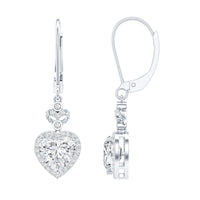 Certified 7MM Lab Grown Diamond Heart Drop Earrings