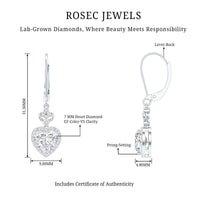 Certified 7MM Lab Grown Diamond Heart Drop Earrings