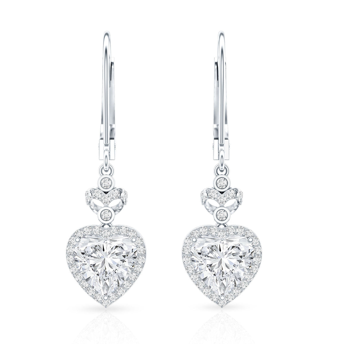 Certified 7MM Lab Grown Diamond Heart Drop Earrings