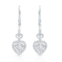 Certified 7MM Lab Grown Diamond Heart Drop Earrings
