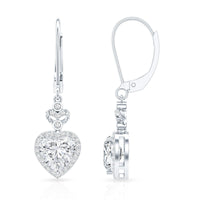 Certified 7MM Lab Grown Diamond Heart Drop Earrings