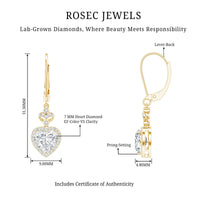 Certified 7MM Lab Grown Diamond Heart Drop Earrings