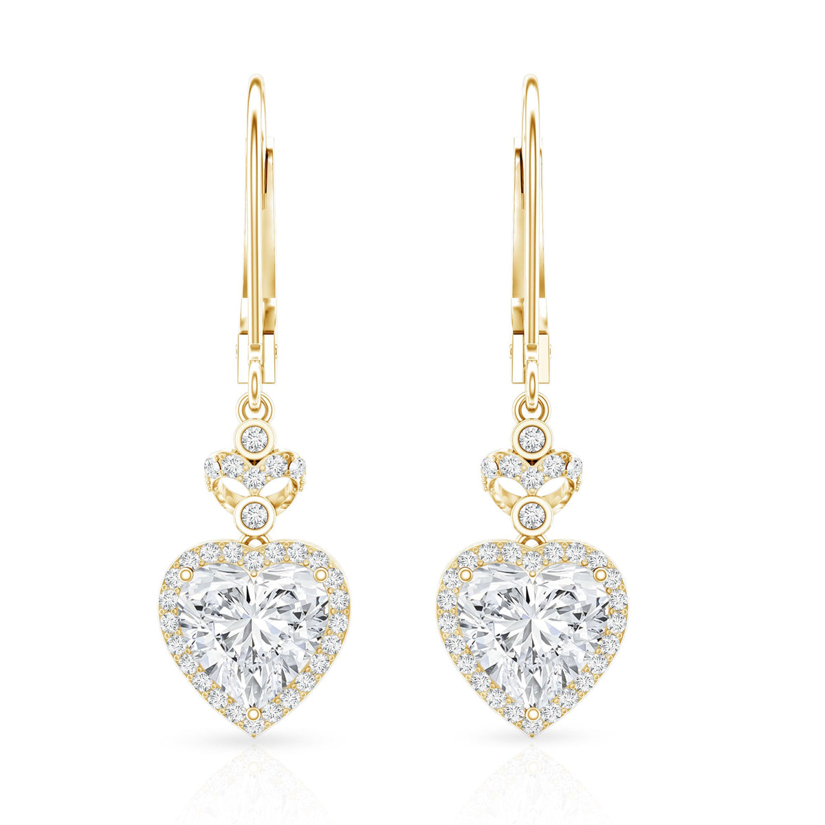 Certified 7MM Lab Grown Diamond Heart Drop Earrings
