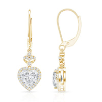 Certified 7MM Lab Grown Diamond Heart Drop Earrings