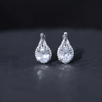 Certified 2 Carat Lab Grown Diamond Halo Designer Earrings