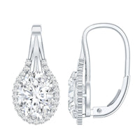 Certified 2 Carat Lab Grown Diamond Halo Designer Earrings