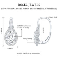 Certified 2 Carat Lab Grown Diamond Halo Designer Earrings