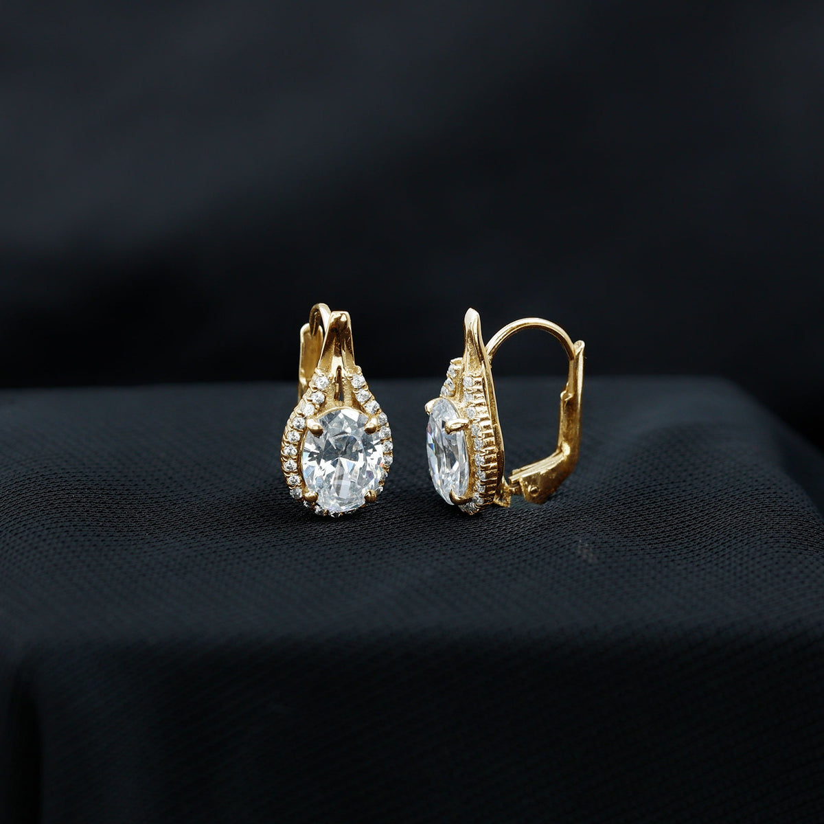 Certified 2 Carat Lab Grown Diamond Halo Designer Earrings