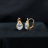 Certified 2 Carat Lab Grown Diamond Halo Designer Earrings