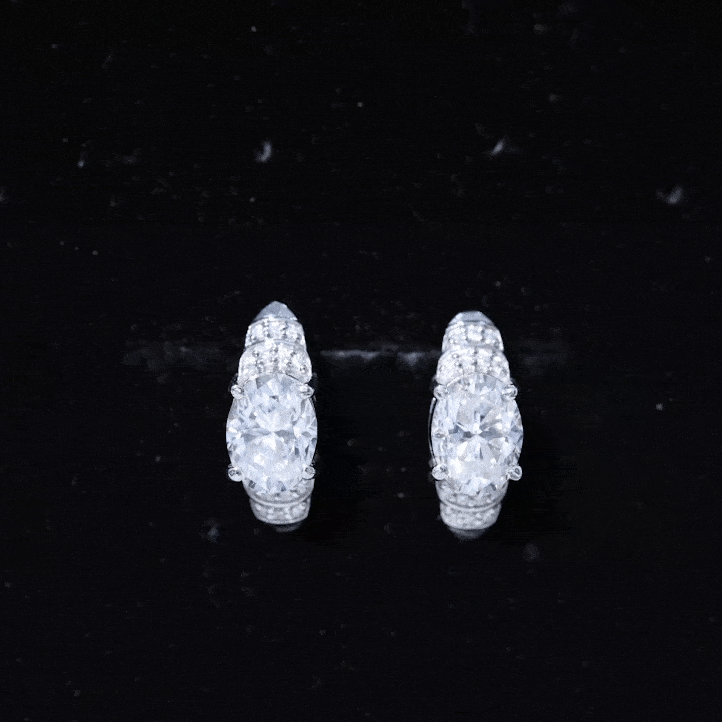 2 Carat Oval Lab Grown Diamond Vintage Style Stud Earrings