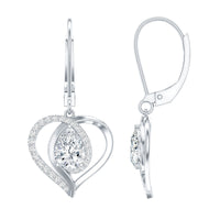 Certified 5X7MM Pear Lab Grown Diamond Heart Drop Earrings